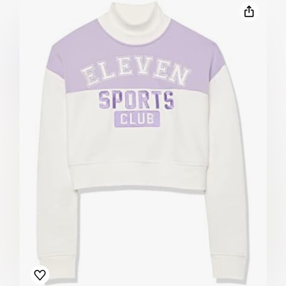 ELEVEN - Venus Williams Collegiate Crop Tennis Sweatshirt Liquid Lilac  XS.  NWT - Picture 4 of 12